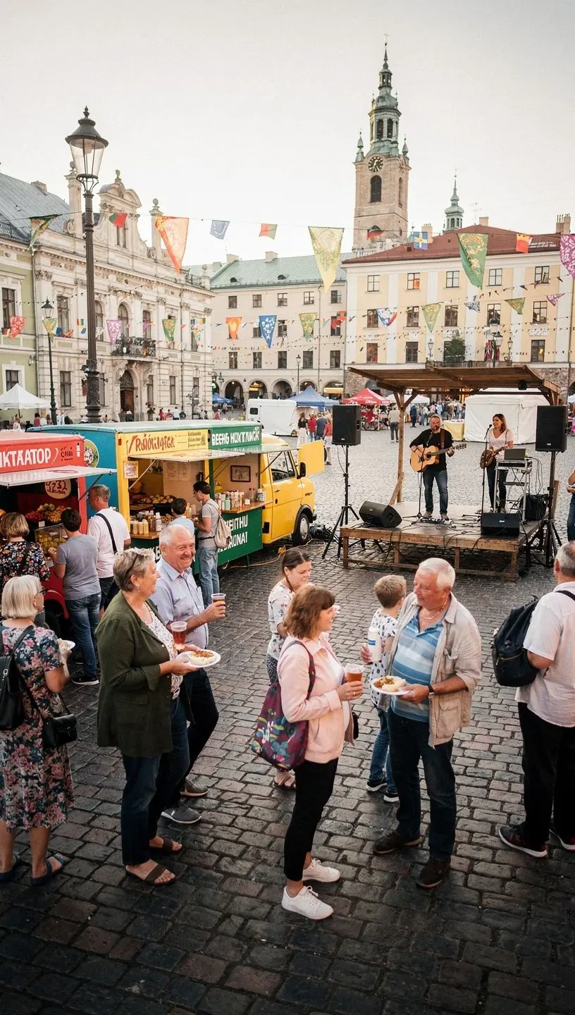 Historical local festivals celebration in urban setting